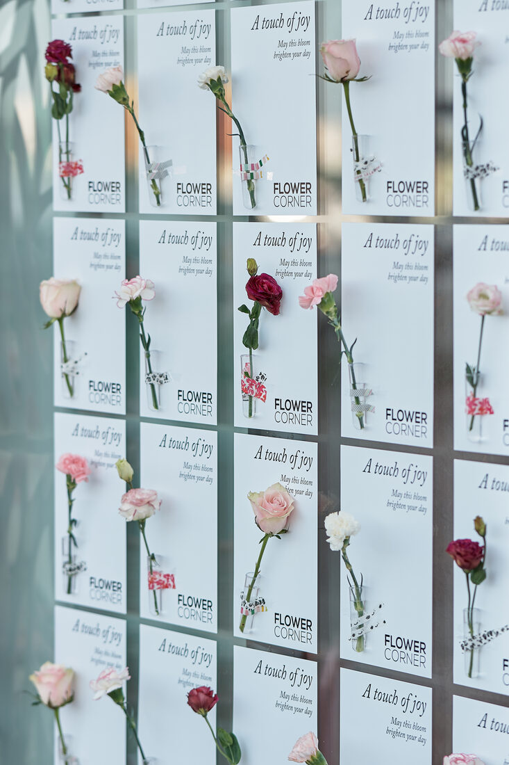 Corporate event floral installation by Flower Corner